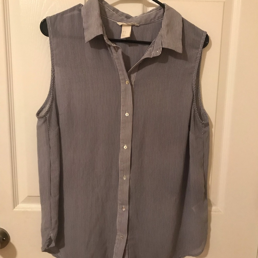 H&M Sheer Striped Sleeveless Blouse
